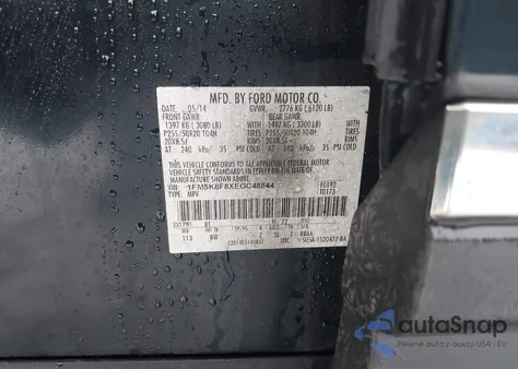 2014 Ford Explorer Limited z USA, uszkodzony, nr VIN 1FM5K8F8XEGC48844